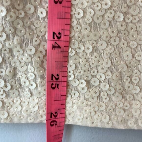 J. Crew Sequin & Terrycloth Linen Cotton Blend Tank Top Cream - Picture 8 of 8